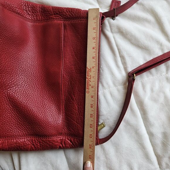 COACH Vintage RED Pebbled Leather Sonoma Shoulder Crossbody Bag G6M-4920 Large - Picture 6 of 15